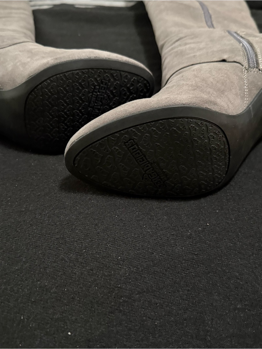 Unbranded Women's Gray Suede Heeled Boots